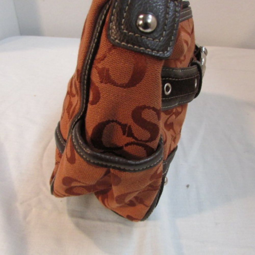 Sophia Caperelli Rust-Brown Canvas Shoulder Bag - Picture 5 of 10